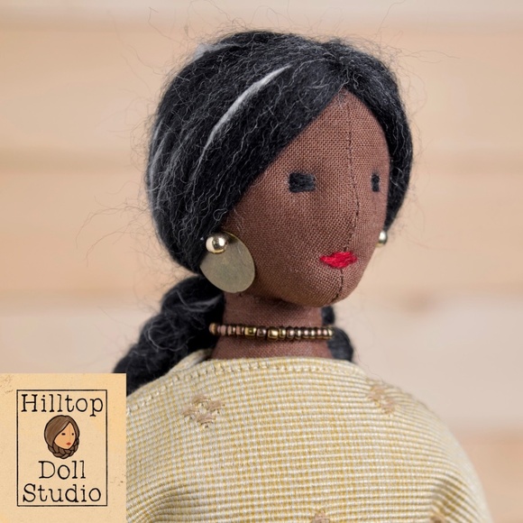 Fabric Doll "Annie" Handcrafted Textile Cloth Heirloom Primitive Doll - Picture 3 of 11